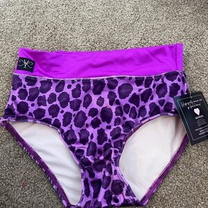 Purple Leopard Print Kids Bottoms Kandi Kouture sz L 10/12 youth